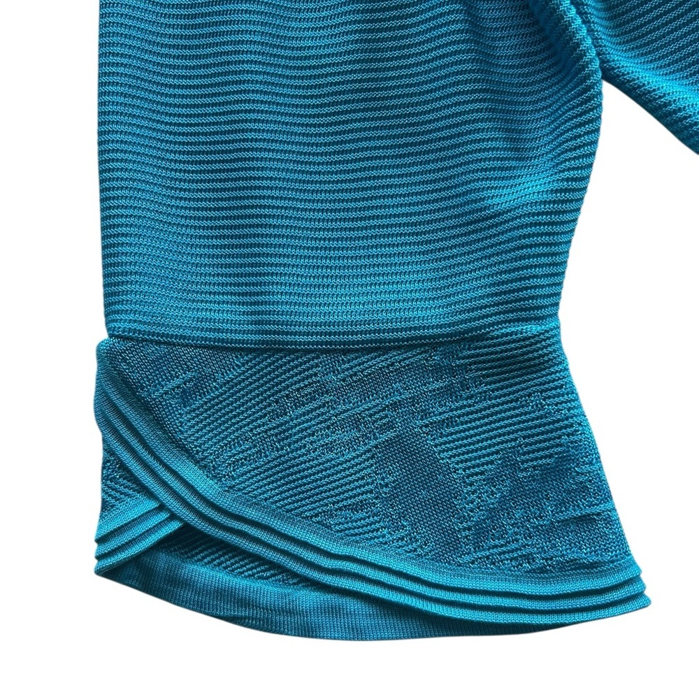 Ming Wang Vibrant Blue Textured Tonal Knit Split sleeve Jacket Size 2X - Picture 5 of 14